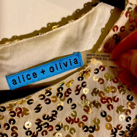 Gold sequined Alice + Olivia top - Picture 3 of 3